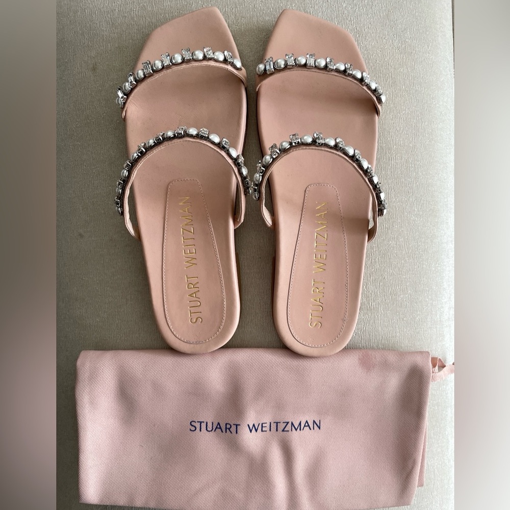NWT Aleena Embellished Leather Slides